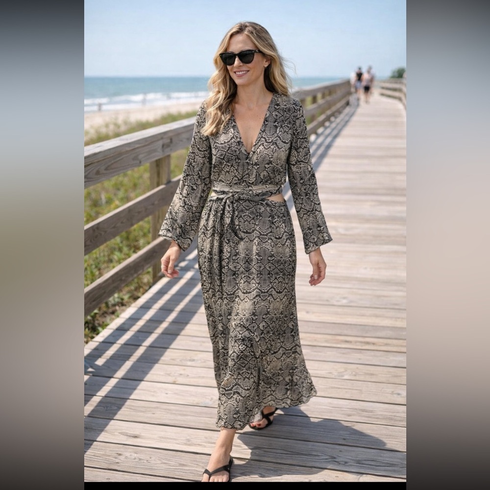 ZARA NWT CUT OUT SNAKESKIN PRINT DRESS size S.